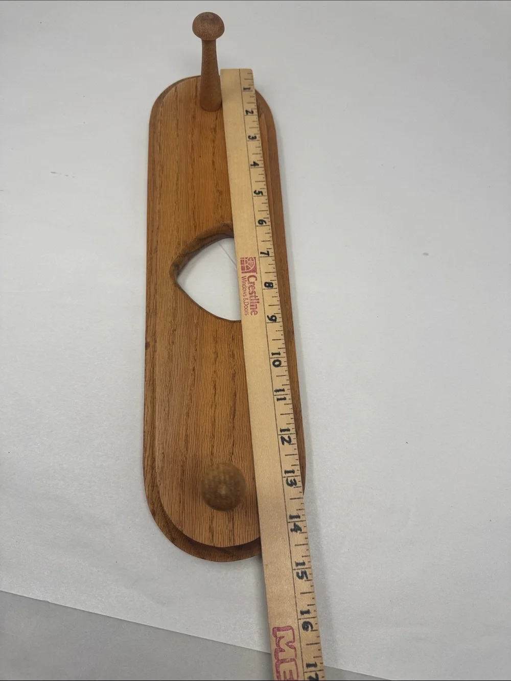 Wood Wall Hook Rack with Heart Cutout Oak Wall Hanging Cottagecore